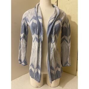 Pendleton Womens Size Small Petite Open Front‎ Cardigan Linen Cotton Blue Knit